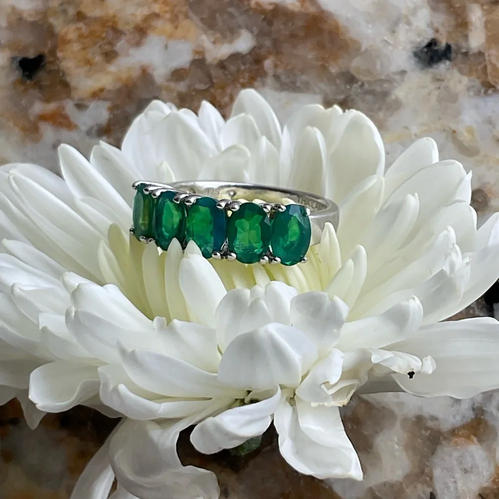 Genuine Ethiopian OPAL STERLING Silver Ring SIZE 6.5 - Picture 8 of 12